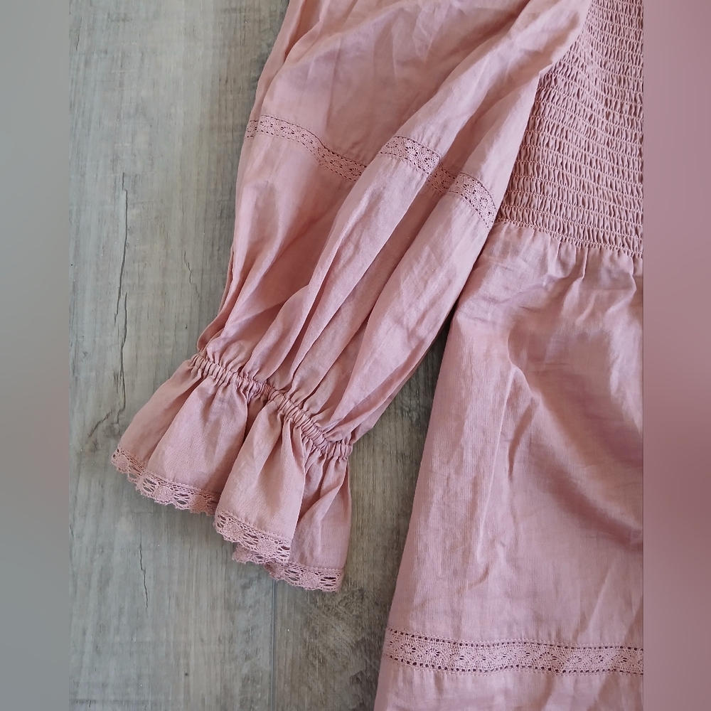 Reformation Dunes Praline Smocked Dress. Size 10 - Picture 8 of 10